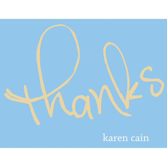 Blue Big Thanks Foldover Note Cards